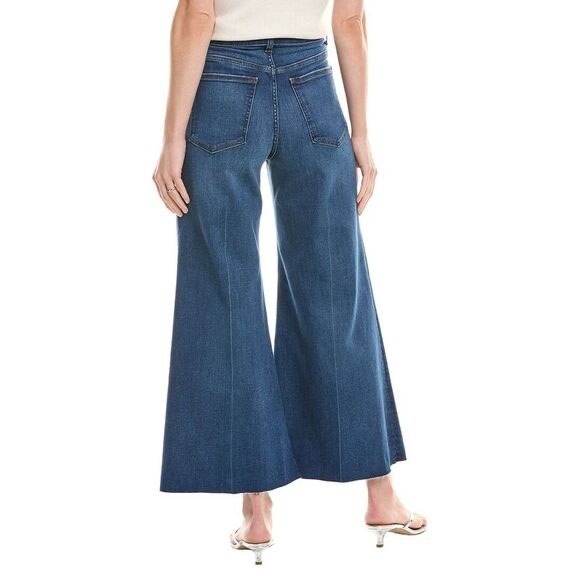 Madewell Denim - Madewell Flared Wide-Leg Jeans Medium Wash Raw Hem High Rise Women Size 27